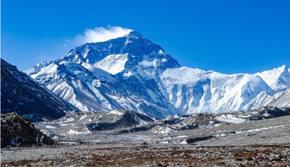 Mount Everest is Earth's highest mountain above sea level.