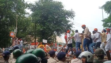 Police fired tear gas shells and water cannon at BJP's youth protest rally.