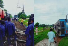 Two engines of goods train derail in Muri, Jharkhand