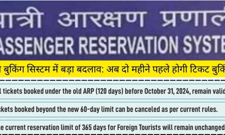 Big change in railway booking system: Now ticket booking will be done two months in advance