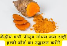 Union Minister Piyush Goyal to inaugurate the National Turmeric Board 14/01/2025