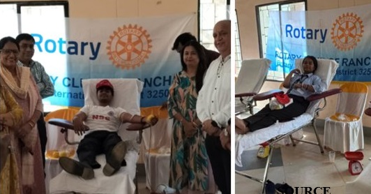 RIMS Blood Bank and Rotary Club organize successful blood donation camp at DSPMU campus